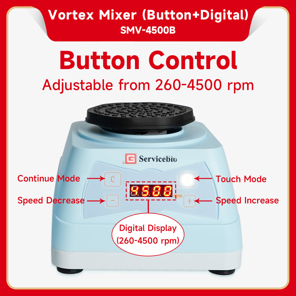 SMV-4500B: Vortex Mixer (Button + Digital)