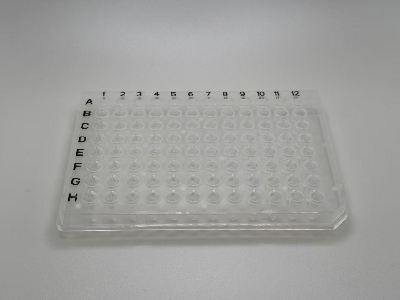 PCR10-NS: 96 well PCR plate, 0.1ml/0.2ml, white, clear, no/semi/full skirt, 10/box, 100/cs
